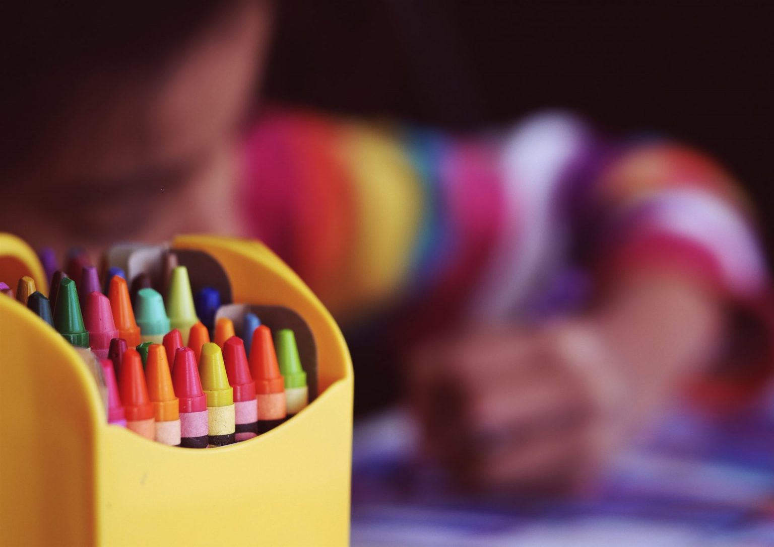 A pack of colouring crayons