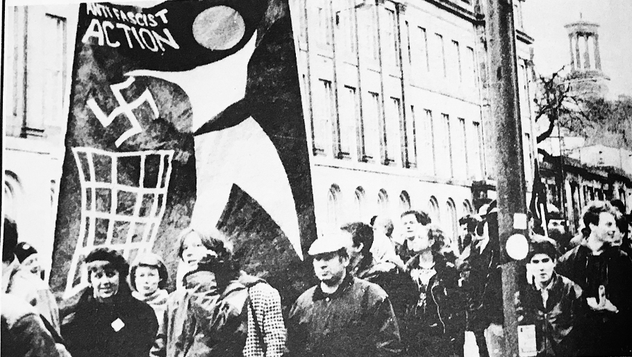 Protestors on an Edinburgh street