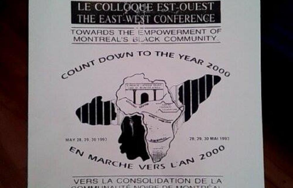 Photo of a leaflet that reads: Towards the Empowerment of Montreal's Black Community